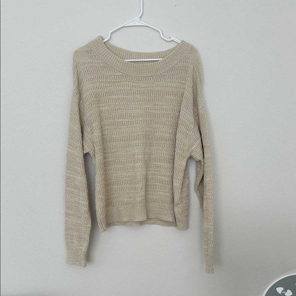 Universal Thread Cream Open-Knit Crewneck Sweater